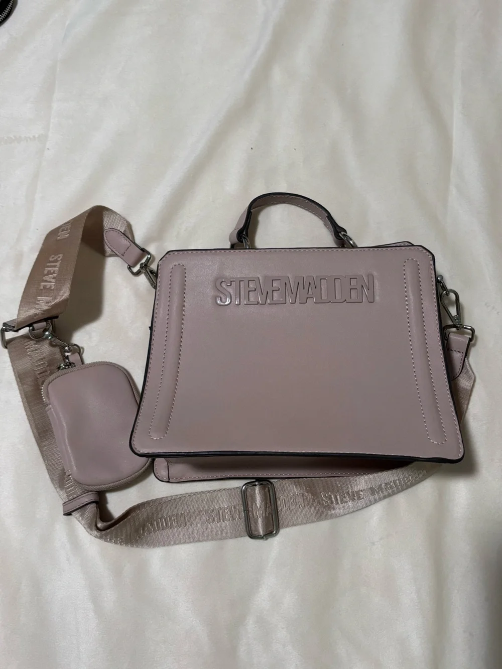 Steve Madden Dusty Mauve Logo Messenger Bag